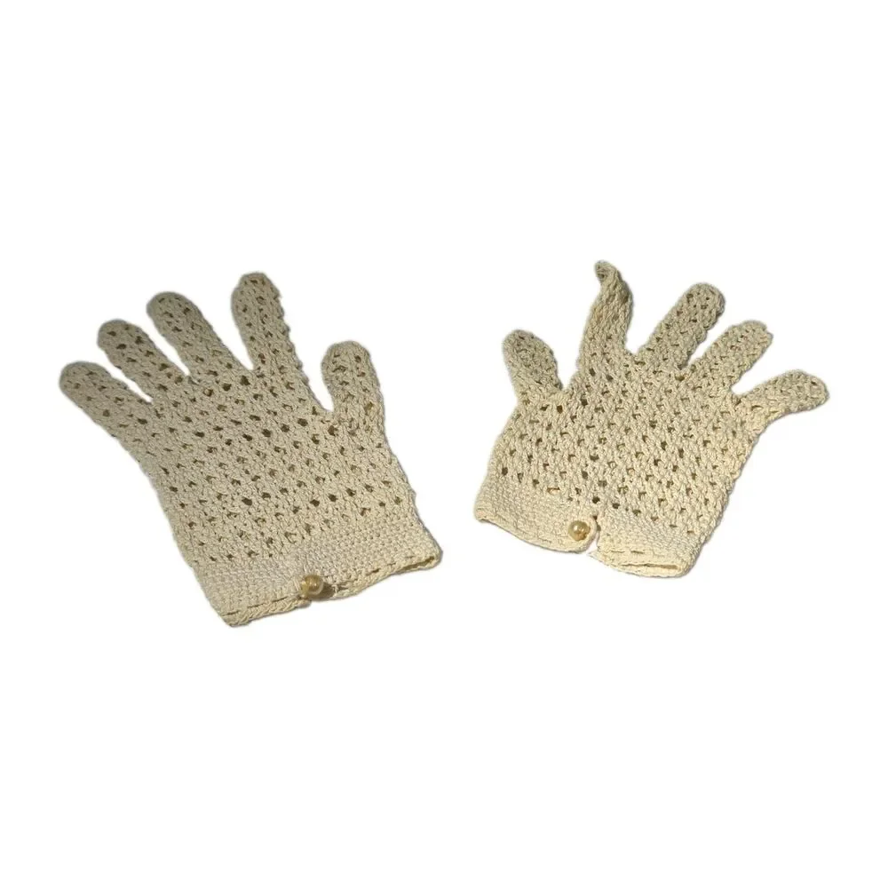 Vintage 1950s Grandoe Crochet/Lace Gloves no tags- Wrist 4